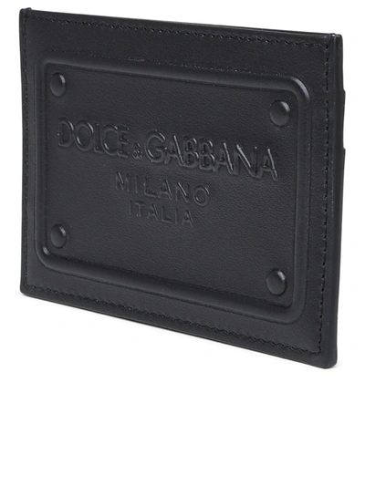 Shop Dolce & Gabbana Man  Black Leather Card Holder