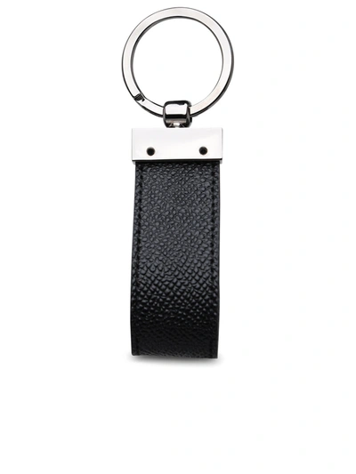 Dolce & Gabbana Calfskin Key Chain With Logo Tag In Black