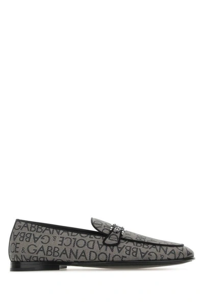 Dolce & Gabbana Logo-plaque Jacquard Loafers In Multicolor