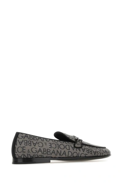Dolce & Gabbana Logo-plaque Jacquard Loafers In Multicolor