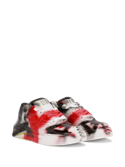 Shop Dolce & Gabbana Men Graffiti Rubber Sneakers In White