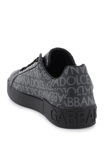 Shop Dolce & Gabbana Portofino Jacquard Sneakers Men In Multicolor
