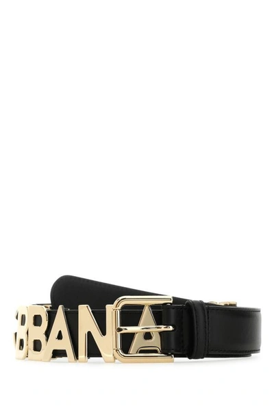 Shop Dolce & Gabbana Woman Black Leather Belt