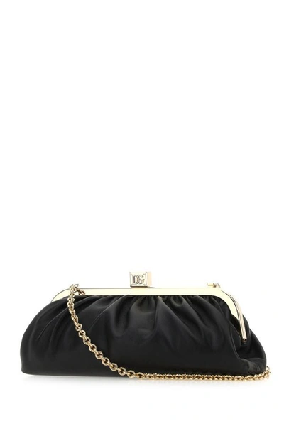 Shop Dolce & Gabbana Woman Black Leather Maria Clutch