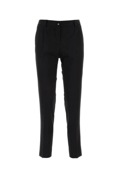 Shop Dolce & Gabbana Woman Black Stretch Wool Pant