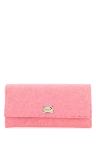 Shop Dolce & Gabbana Woman Pink Leather Wallet