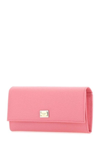 Shop Dolce & Gabbana Woman Pink Leather Wallet