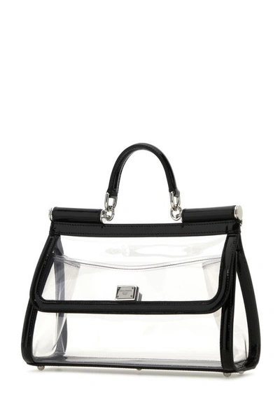 Shop Dolce & Gabbana Woman Two-tone Pvc And Leather Medium Sicily Handbag In Multicolor