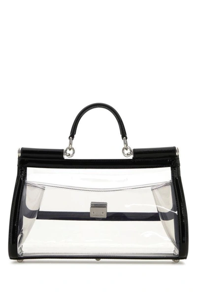 Shop Dolce & Gabbana Woman Two-tone Pvc And Leather Medium Sicily Handbag In Multicolor