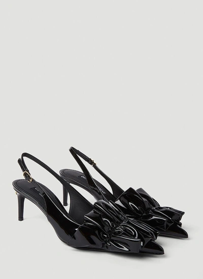 Shop Dolce & Gabbana Women Lollo Slingback Heels In Black