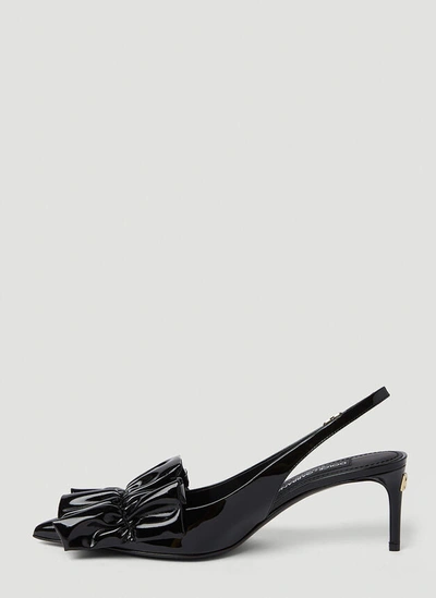 Shop Dolce & Gabbana Women Lollo Slingback Heels In Black