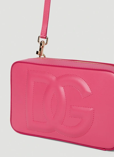 Shop Dolce & Gabbana Women Padded Logo Shoulder Bag In Pink