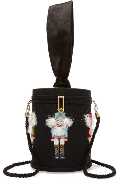 Olympia Le-tan Embroidered Canvas Shoulder Bag