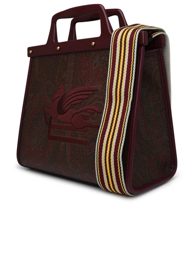 Shop Etro Woman Love Trotter Brown Cotton Bag In Multicolor