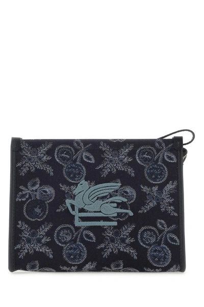 Shop Etro Woman Embroidered Canvas Beauty Case In Multicolor