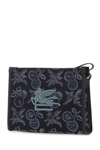 Shop Etro Woman Embroidered Canvas Beauty Case In Multicolor