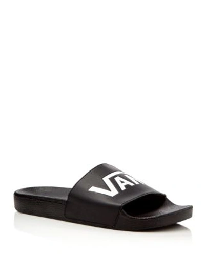 Shop Vans Embossed Slide Sandals In Black