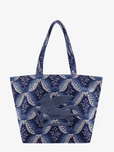 Shop Etro Woman Soft Trotter Woman Blue Shoulder Bags