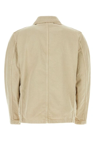 Shop Fay Man Sand Cotton Jacket In Brown