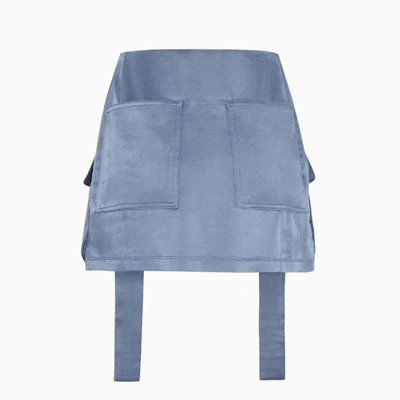 Shop Fendi Blue Satin Skirt Women