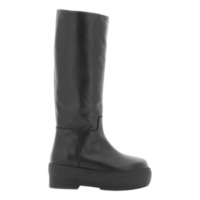 Shop Gia Borghini Women Black Tubular Combat Boots/booties Boots/booties