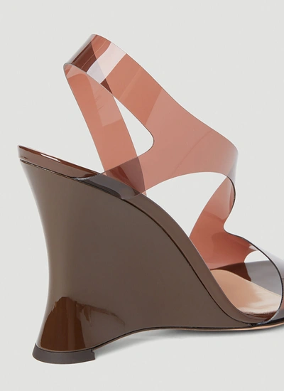 Shop Gianvito Rossi Women G32231 Glass Wedge Heels In Brown
