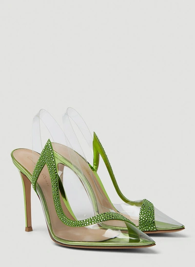 Shop Gianvito Rossi Women Hortensia Stiletto 105 Heels In Green