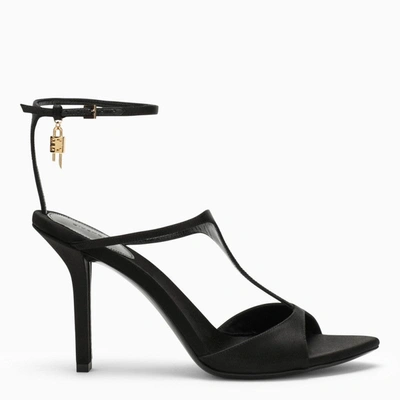 Shop Givenchy Black Leather And Fabric Sandal Women