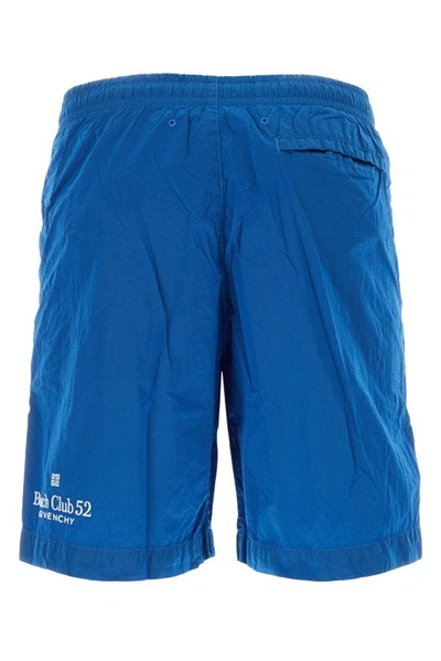 Shop Givenchy Man Blue Nylon Swimming Shorts