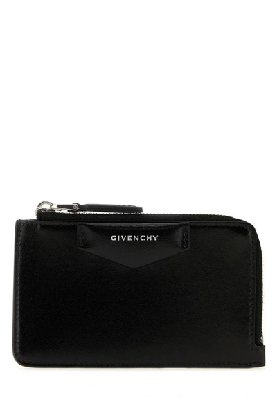 Shop Givenchy Woman Black Leather Antigona Card Holder