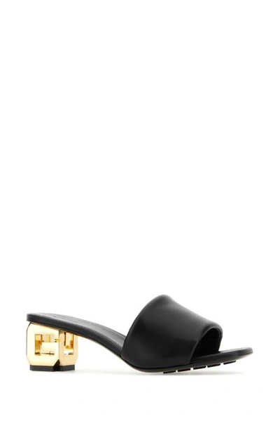 Shop Givenchy Woman Black Leather G Cube Mules