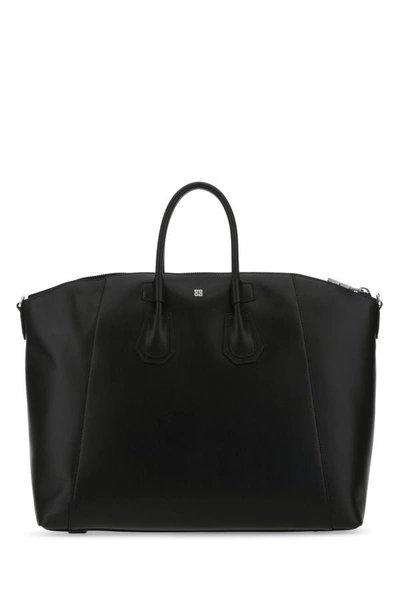 Shop Givenchy Woman Black Leather Medium Antigona Sport Shopping Bag