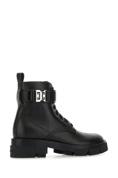 Shop Givenchy Woman Black Leather Terra Ankle Boots