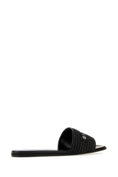 Shop Givenchy Woman Black Raffia 4g Slippers