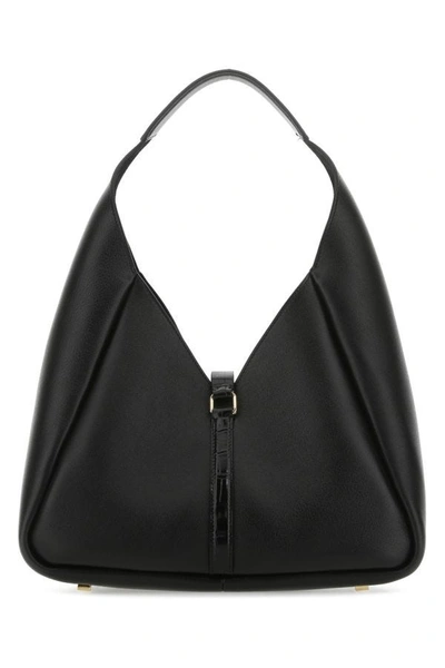 Shop Givenchy Woman Black Leather Medium G-hobo Handbag
