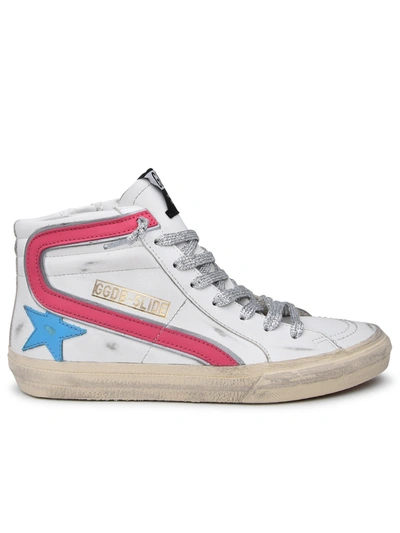 Shop Golden Goose Woman  Slide Sneakers In White Leather