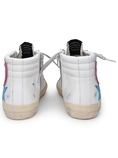 Shop Golden Goose Woman  Slide Sneakers In White Leather