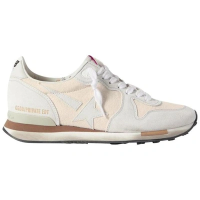 Shop Golden Goose Women White Suede And Canvas Sneakers