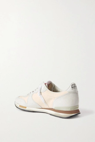 Shop Golden Goose Women White Suede And Canvas Sneakers