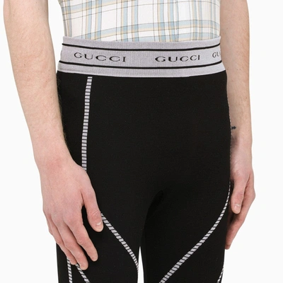 Shop Gucci Black Jersey Short Leggings Men