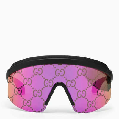 Shop Gucci Black/pink Gg Mask Sunglasses Women