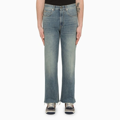 Shop Gucci Blue Regular Denim Jeans Men