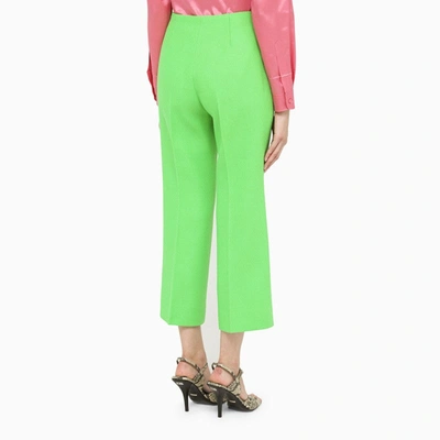Shop Gucci Bright Green Wool Trousers Women