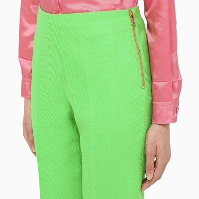 Shop Gucci Bright Green Wool Trousers Women