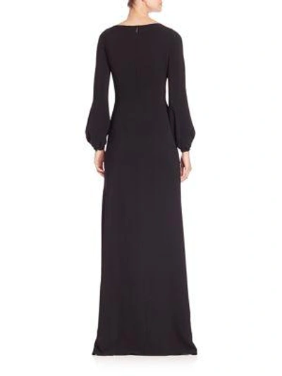 Shop Roberto Cavalli Cadi Long Sleeve Floor Length Gown In Black