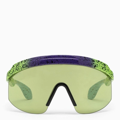 Shop Gucci Green Mask Sunglasses Women