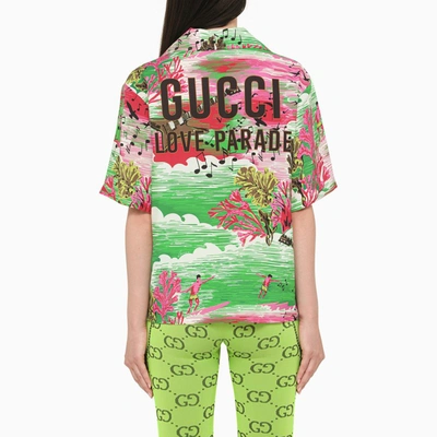 Shop Gucci Love Parade Ocean Print Shirt Women In Green