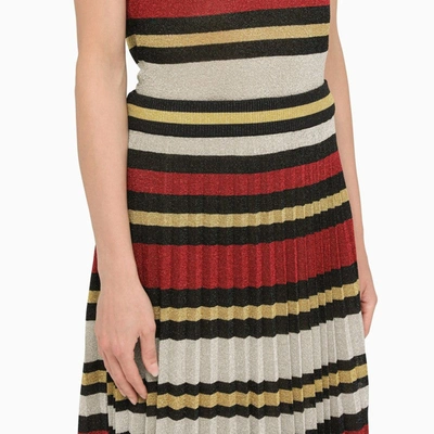 Shop Gucci Multicoloured Striped Lurex Skirt Women In Multicolor