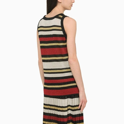 Shop Gucci Multicoloured Striped Lurex Top Women In Multicolor