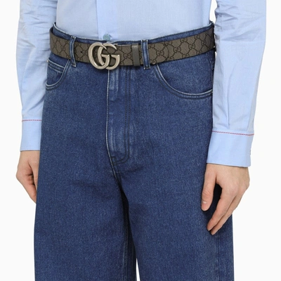 Shop Gucci Reversible Grey Belt Men In Black